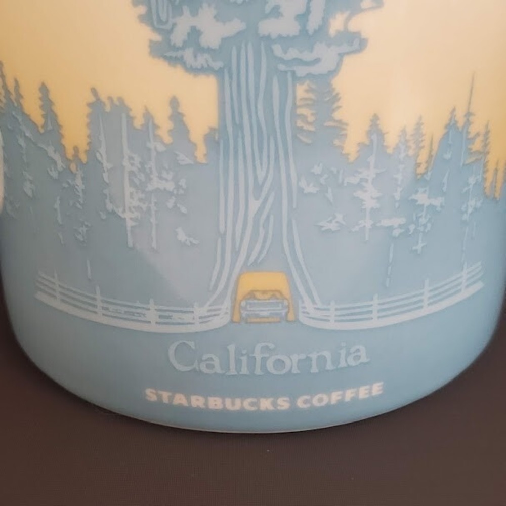 Starbucks Collector Series California Mug 16oz Blue White 2009 Surfing Redwoods - Picture 3 of 8